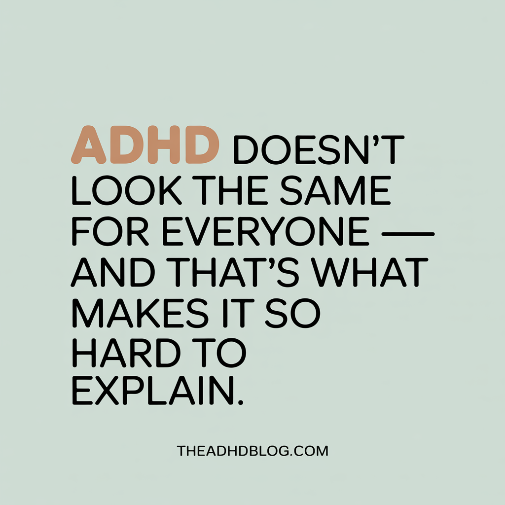 adhd looks different for everyone